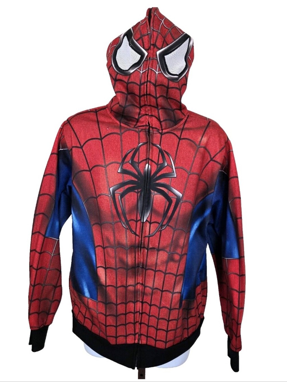 Mad Engine Marvel Spider-Man Full Zip Mask Hoodie Fleece Costume Adult M Medium